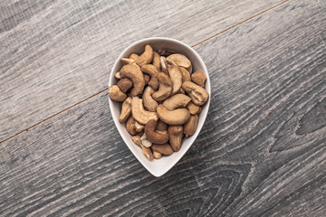 Cashew Nuts in a Teardrop shaped Bowl