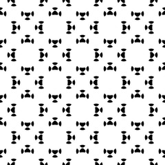 Vector seamless pattern, black & white smooth circular geometric figures. Simple minimalist abstract background, endless monochrome backdrop, repeat tiles. Design for textile, fabric, furniture, print