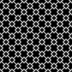 Vector monochrome seamless texture, abstract dark geometric pattern, diagonal lattice. Illustration of mesh in oriental style. Black and white design for prints, decoration, textile, furniture, fabric