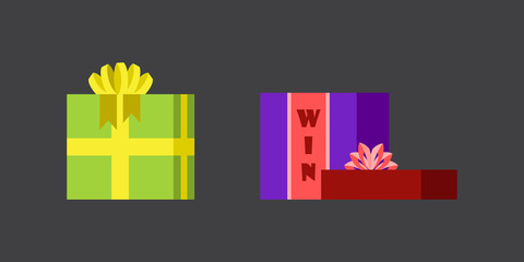 Gift box anniversary event satin greeting object with ribbon and bow isolated valentine paper package festive party shopping wrap vector illustration.