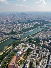 Fototapeta na wymiar Paris and The Seine Viewed from the Eifel Tower