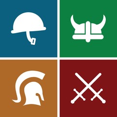 Set of 4 warrior filled icons