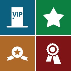 Set of 4 badge filled icons