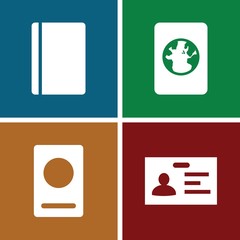 Set of 4 identification filled icons