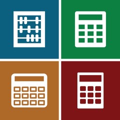 Set of 4 mathematics filled icons