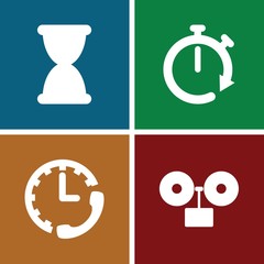 Set of 4 countdown filled icons