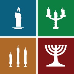 Set of 4 candlestick filled icons