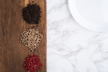 Close up portrait of a variety of spices