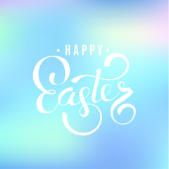 Happy easter hand lettering handwritten template