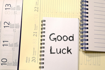 Good luck concept on notebook