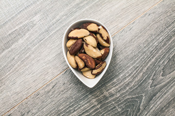 Brazil nuts in Tear-shaped Bowl