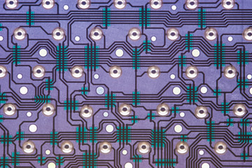 Inside view of computer keyboard electronic circuit