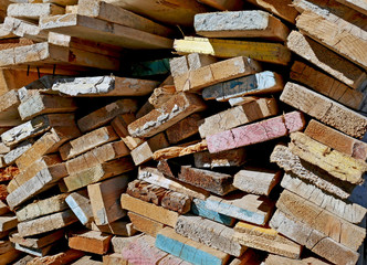 Scrap timber to be recycled 