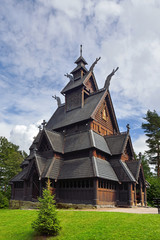 Fototapeta na wymiar Old Gol Stave Church at Bygdoy, Oslo