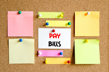 Pay bills text concept