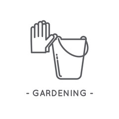 Line Black Gardening Icon on White Background