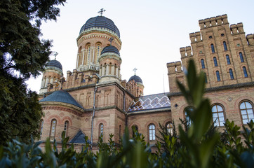 Obraz premium Landmark in Chernivtsi, Ukraine, orthodox church at University (the former Metropolitans residence)