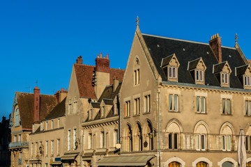 Fototapeta premium Chartres Town Centre on Sunset. Eure-et-Loir department, France.