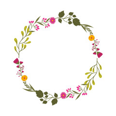 Decorative floral crown icon vector illustration design