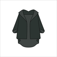 Women cape or coat simple flat icon on background