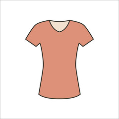 T-shirt simple flat icon on background