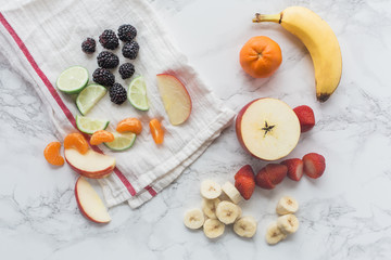 Colorful Fruit w/ Marble Background