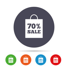 70 percent sale bag tag sign icon.