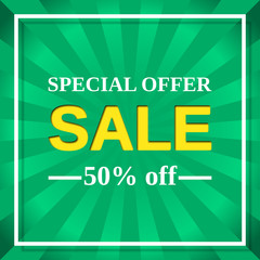 Sale banner. Vector web sticker. Special offer discount label. Template design background.