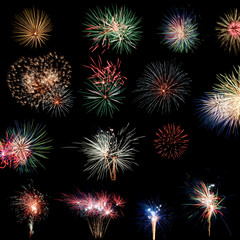 Fototapeta premium isolated fireworks on black background