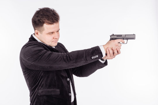 man with pistol. dangerous and criminal concept