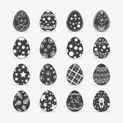 Easter egg In black white style on an isolated