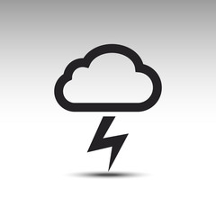 Storm Cloud Weather vector icon. Storm Cloud sign. Weather Forecast symbol.