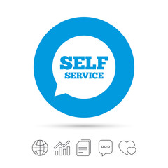 Self service sign icon. Maintenance symbol.