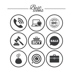 Online shopping, e-commerce and business icons.