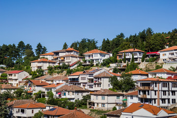 Obraz premium Ohrid city and lake Ohrid in a beautiful summer day, Republic of Macedonia