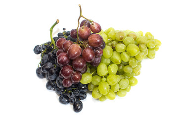 Green, pink and purple grapes