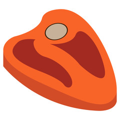 Isolated piece of meat on a white background, Vector illustration