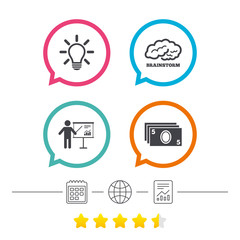 Presentation billboard, brainstorm. Cash money.