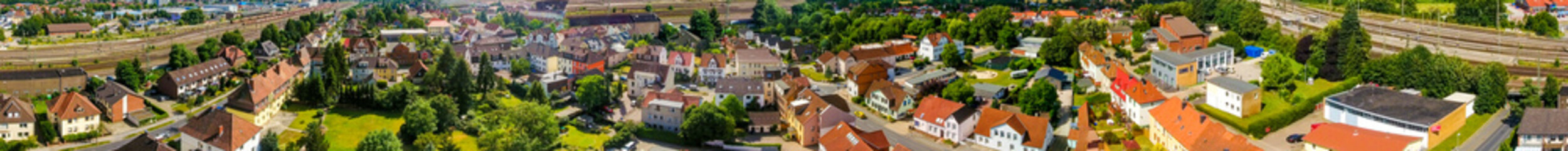 Obraz premium CELLE, GERMANY - JULY 2016: Beautiful city aerial skyline. Celle is a popular attraction in Germany