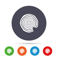Wood sign icon. Tree growth rings.