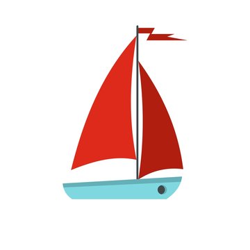 Boat icon, flat style