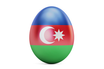 Egg with flag of Azerbaijan, 3D rendering