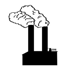 Isolated silhouette of an energy plant, Vector illustration