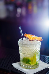 glass of mojito cocktail