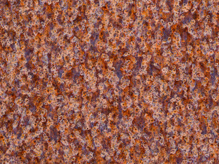 oxidized iron panel with many colours