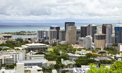 State Capitol Honolulu Skyline Downtown Hawaii