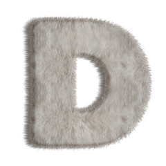 Decorative fur letter D