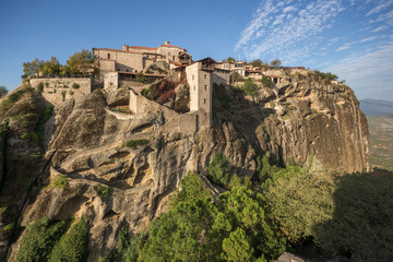 Amazing view of Holy Monastery of Great Meteoron in Meteora, Thessaly, Greece