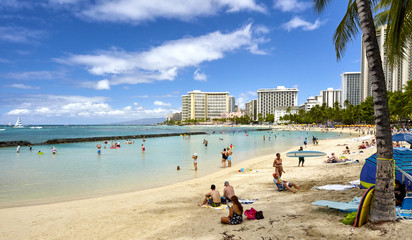 Waikiki Beach tourism beach and ocean shore Hawaii