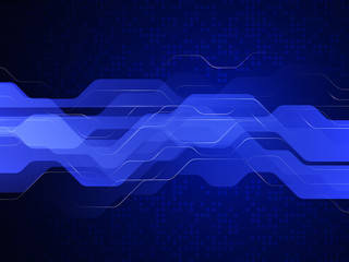 Blue digital technology background. Abstract vector illustration